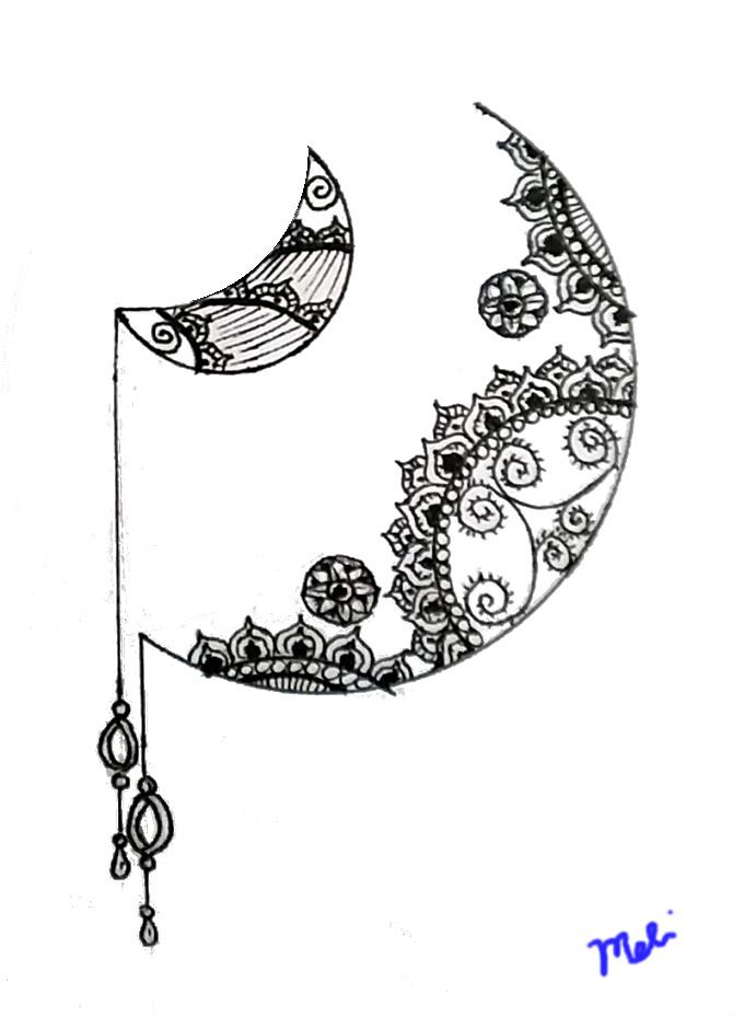 Pen Drawing: WIP Moon Mandala