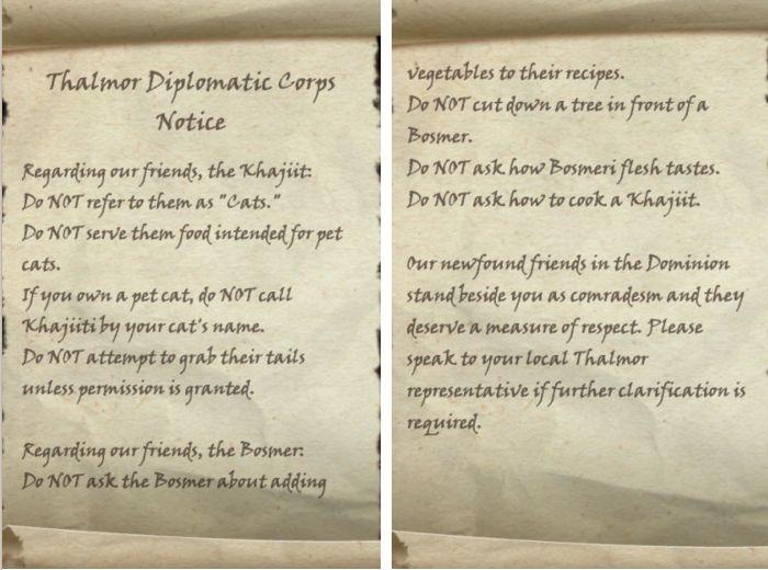 Thalmor Diplomatic Corps Notice