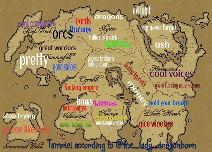 A TES player's map of Tamriel