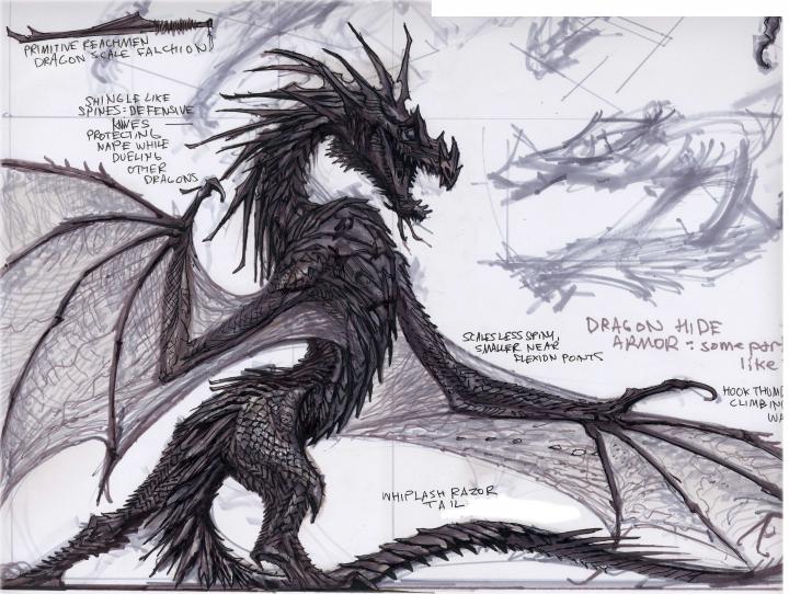 "Primitive Reachmen Dragon" Concept Art