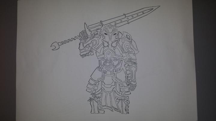 My take on the Skaal Crusader Line Art By Curse Never Dying