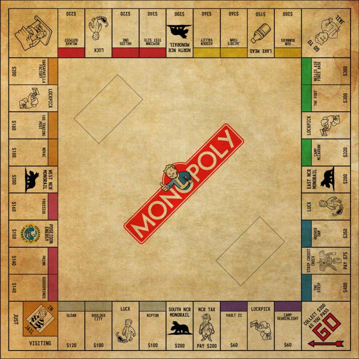 Fallout New Vegas Monopoly Board