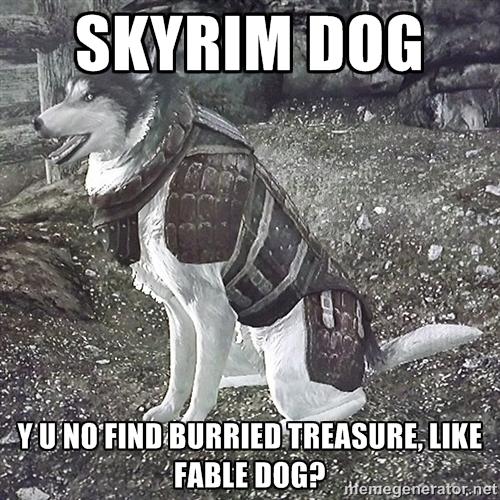 Skyrim dog Vs Fable dog